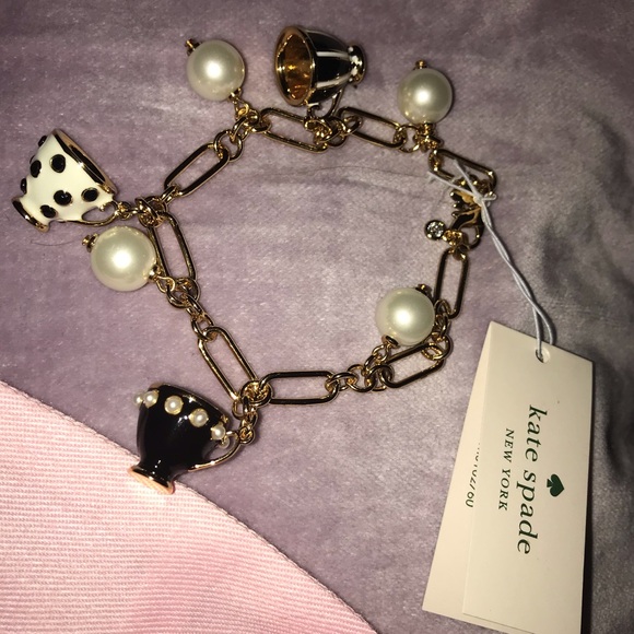 Kate Spade NWT Alice in Wonderland Teacup Charm Bracelet - Picture 5 of 11